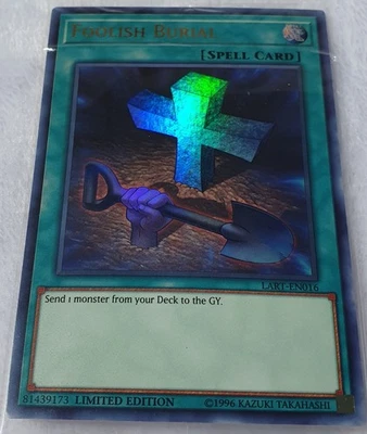 Yugioh 1x Foolish Burial LART-EN016 Ultra Rare Limited Ed Lost Art Promo Sealed - Image 1 of 4