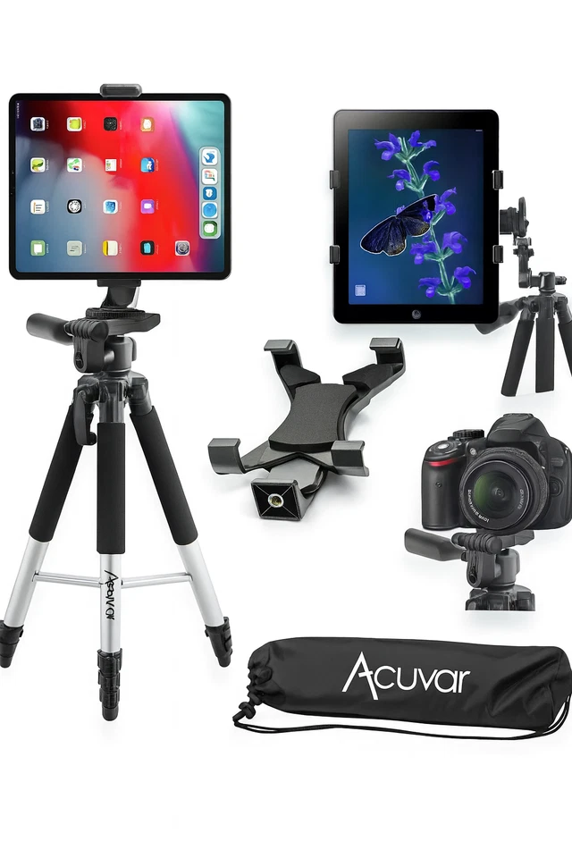 For Ipad Stand Tripod Floor Tablet Holder Adjustable Mount Phone Bracket 57" - Image 1 of 4