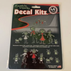 NEW ZOMBIE Family Stickers Car Window 14 Pack Mom Dad Kids Boys Girls Pets - Picture 1 of 6