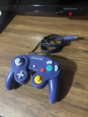 TESTED GENUINE Official Nintendo GameCube Controller Indigo Purple OEM DOL-003 - Image 1 of 4