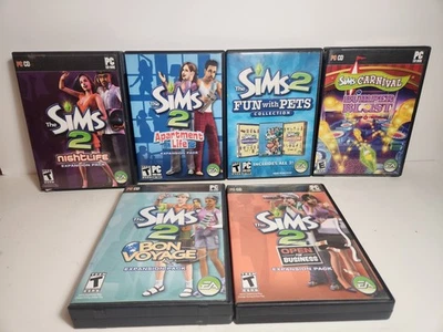 The Sims 2 PC Expansion Pack Lot (5 Games) + Sims Carnival Bumper Blast... - Bild 1 von 3