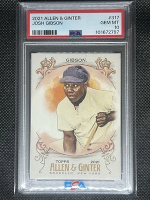 2021 Topps Allen & Ginter JOSH GIBSON #317 SP Homestead Grays PSA 10 GEM MT - Image 1 of 2