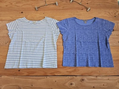 Lote de 2 Camisas Top Eddie Bauer Mujer Talla XL Manga Corta Foto 1 de 3