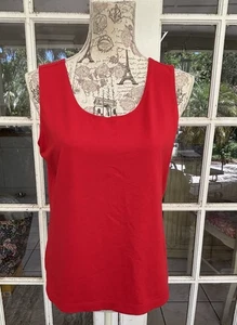Chico's Nylon Spandex Tank Top Shell Red Size 2 Scoop Neck, Stretch, Excellent - Picture 1 of 7