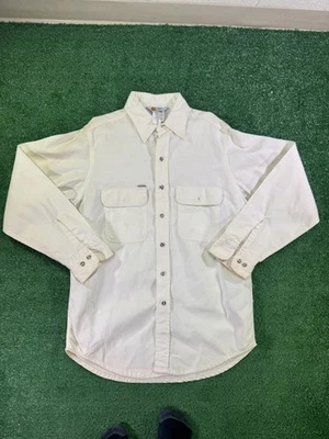Camisa de Trabajo DEADSTOCK Vintage Años 90 Carhartt Resistente Exterior Lona Crema Grande Foto 1 de 4