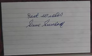 CARTA INDICE AUTOGRAFATA 3X5 MLB BASEBALL STEVE SOUCHOCK NY YANKEES - Foto 1 di 1