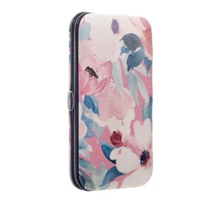 6-teiliges Maniküre Set mit Etui - rosa Blumen - Bild 1 von 2