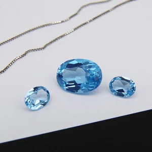 Topaz Baby Swiss Blue Nano Topaz Artificial Light Swiss Nano Loose Gemstone - Picture 1 of 8