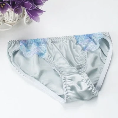 3 pares/lote de bragas sexy 100 % seda para mujer bikinis ropa interior bragas corte alto Foto 1 de 4