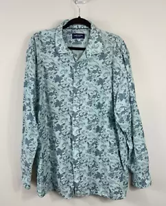 James Harper Collingwood shirt men's long sleeved green floral linen Size 4XL - Picture 1 of 10