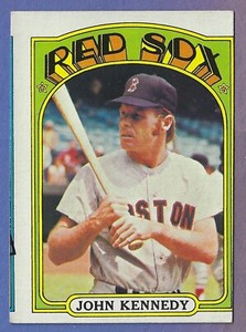 FACTORY MISCUT 1972 TOPPS BASEBALL HIGH SERIES CARD #674 JOHN KENNEDY RED SOX NM