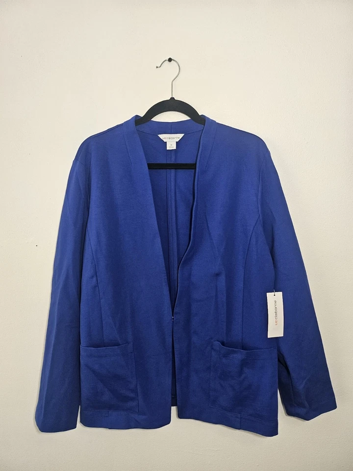 Chaqueta Blazer Liz Claiborne Mujer Talla Nueva con Etiquetas Mezcla de rayón 16 azul audaz 1 gancho y ojo  Foto 1 de 4
