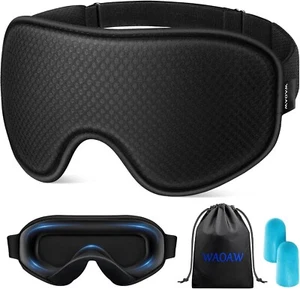 Sleep Eye Mask for Men Women: Blackout Blindfold for Airplane Travel - 3D Contou - Picture 1 of 4