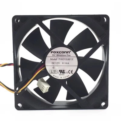 Foxconn PV902512LBSF 2C 9025 12V 0.16A 9CM 3-pin speed measuring CPU cooling fan - Image 1 of 3