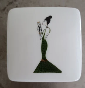 Nordstrom Porcelain Trinket Box 3.25" Tall - Picture 1 of 12