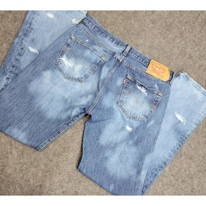 Levis 501 Jeans Mens 34x34 Acid Wash Distressed Grunge Straight Y2K Street - Picture 1 of 10