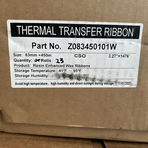3,27 Zoll x 1476 Fuß Thermotransferbänder (23) harzverstärktes Wachs für Zebra - Bild 1 von 2