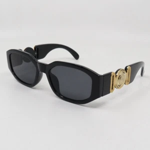 Moda Gafas de sol Retro Negro/Gris Dorado Logo Vintage Moda Marco Irregular - Imagen 1 de 6