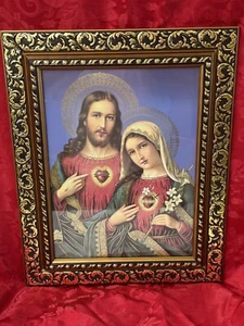 Cuadro Del Sagrado Corazón De Jesus Y Maria - Picture 1 of 2