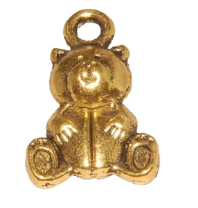 Bear Teddy Bear Charm Gold Tone J1325 - Picture 1 of 4