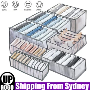 6/7/9/11 Clothes Organiser Wardrobe Storage Box Clothing Drawer Divider Mesh - Picture 1 of 40