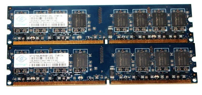 Nanya 2gb (2 x 1gb) DDR2 PC2-6400U Memory - Dell Optiplex GX620 Tower Desktop - Image 1 of 3