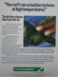 11/1981 PUB LUCAS AEROSPACE ACTUATION SYSTEMS MILITARY AIRCRAFT ENGINE RB199 AD - Imagen 1 de 1