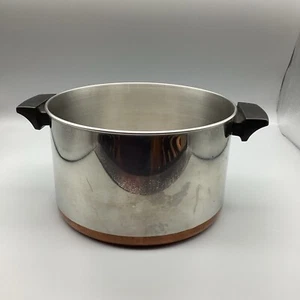 Vintage 1801 Revere Ware 6 Quart Stock Pot Copper Bottom No Lid Clean - Picture 1 of 7