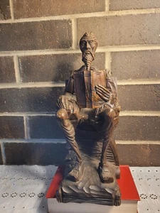 Large Hand Carved 1930s Don Quuxote Wood Sculpture - Picture 1 of 12