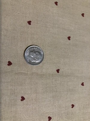 De Colección Miniatura Corazones Rojos Estampado Lunares Coser Edredón Tela Wamsutta 44"w X 3/4 YdBeige Foto 1 de 4