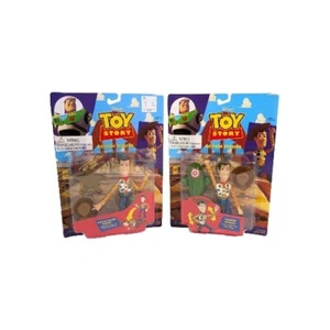 Vintage Toy Story Thinkway Set di 2 - Modellino Knock Down & Fighter Woody - Foto 1 di 7