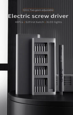 Electric Screwdriver 62 Pcs IN 1 Power Tool Set Magnetic Bits Handy USB charge - Image 1 of 4