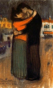 Lovers of the Street (1900) by Pablo Picasso - 17" x 22" Fine Art Print - 00314 - Picture 1 of 1