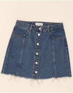 MANGO Womens Denim Skirt Small W28 Blue Cotton BS09 - Picture 1 of 3