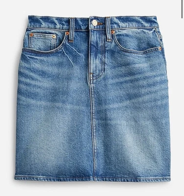 Mini saia jeans J Crew jeans tamanho 27 lavagem clara do céu BG551 feminina azul nova com etiquetas - Imagem 1 de 4