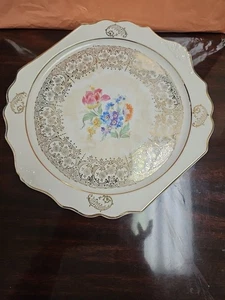 Vtg The Harker Pottery Company Plate with 22 Kt Gold 11.5inch - Picture 1 of 10