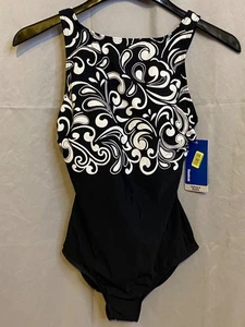NUEVO BAÑADOR REEBOK MUJER NEGRO/BLANCO TALLA 10 - Imagen 1 de 9