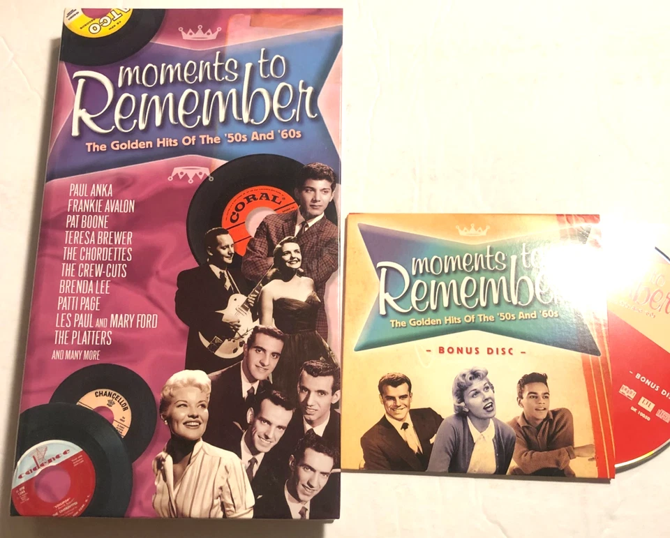Moments To Remember Golden Hits 50S '60S  3x CD Box Set Bonus Disc  Les Paul Fou - Image 1 of 4