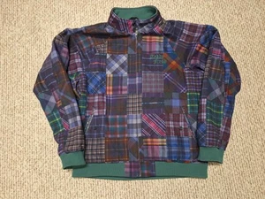 TEDDY FRESH 2XL Grandpa's Plaid Retro Zip Jacket Green Blue Purple Multi - Picture 1 of 6