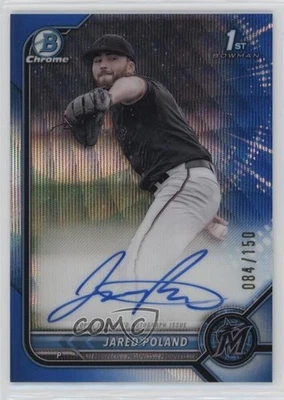 2022 Bowman Draft Chrome Pick Blue Wave Refractor /150 Jared Poland Auto - Image 1 of 2