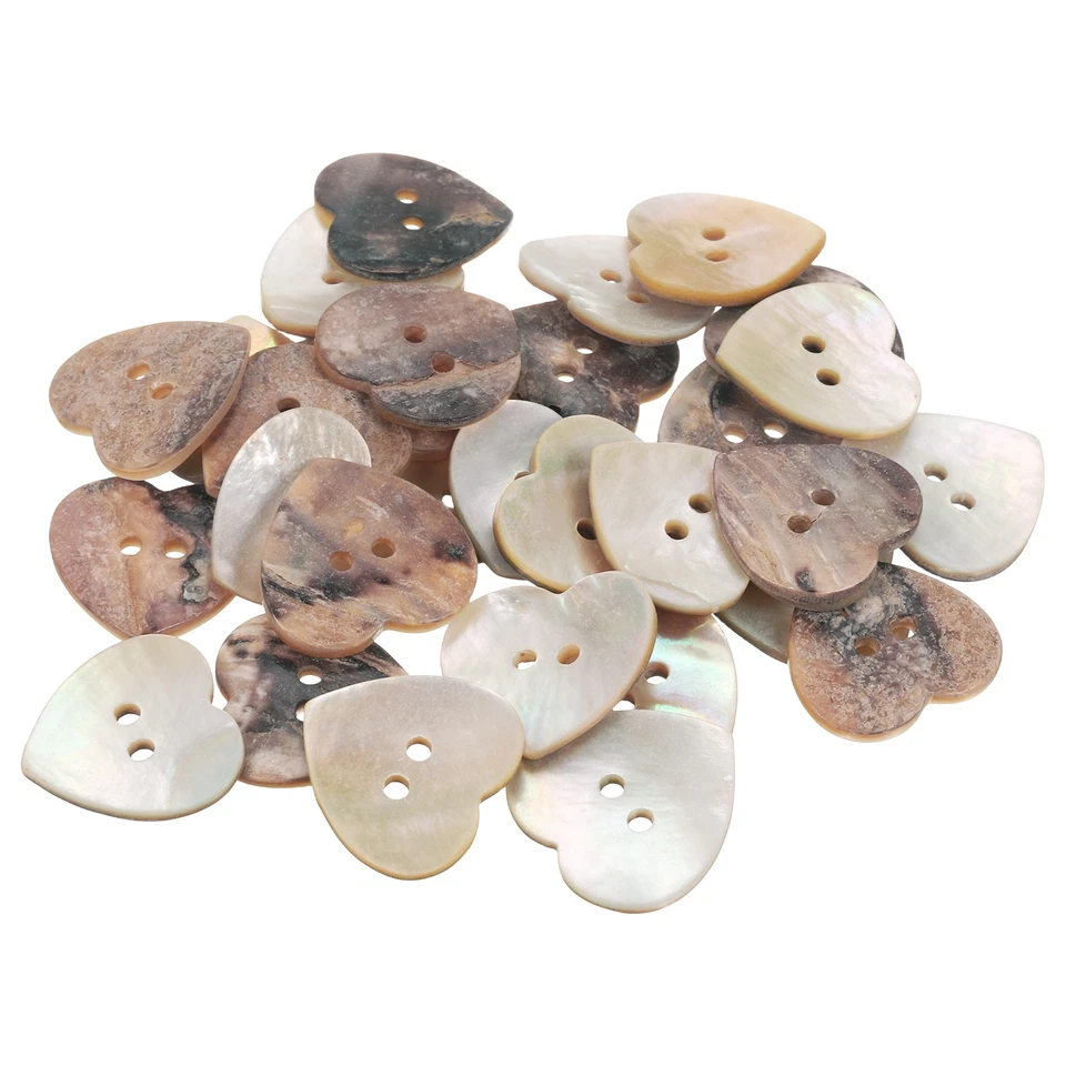 Perlmutt Knöpfe 50 Stück 0.8" Herz Muschelknöpfe für Stoffe & Bastel - Bild 1 von 4