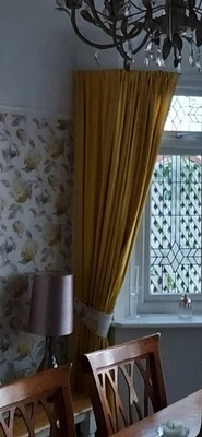 Next 90 X 90 Ins Ochre Fully Lined Pencil Pleat Curtains - Image 1 of 4