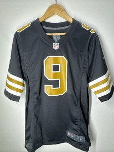 Nike On Field NFL Drew Brees New Orleans Saints Jersey Adult Small Black Gold - Picture 1 of 9