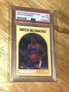 1990-91 SEARS Hoops Superstars: #31 Mitch Richmond Rookie Card PSA 8 NM-MINT - Bild 1 von 4