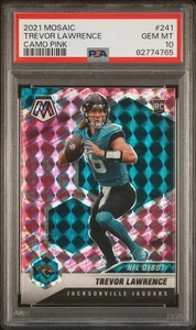 2021 Mosaic Trevor Lawrence RC Prizm Camo Pink Rookie #241 Jaguars PSA 10 - Bild 1 von 2