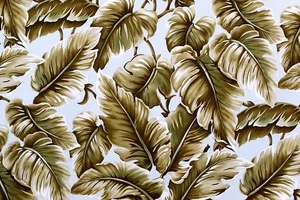 Hawaiian Tropical 100% Cotton Barkcloth Upholstery FABRIC ~Maluhia- Sage~ - Picture 1 of 2
