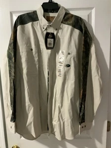 NWT Mossy Oak Long Sleeve Button Up Shirt Men’s Size XL Tan Camo Hunting Outdoor - Picture 1 of 3