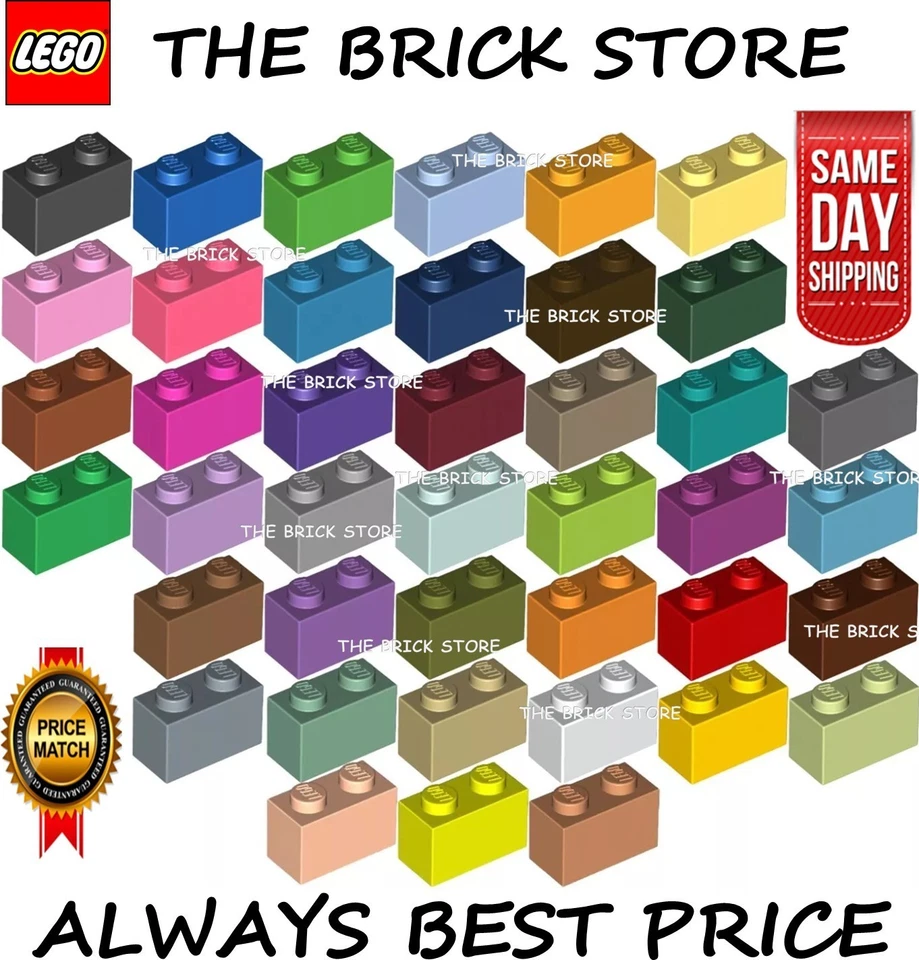LEGO 1X2 BRICK WITH BOTTOM TUBE - 3004 COLOURS L-Z - SELECT QTY - BESTPRICE NEW - Image 1 of 1