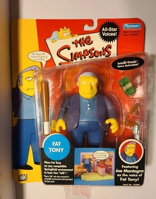 全新 Fat Tony The Simpsons WOS 斯普林菲尔德世界可动人偶 黑手党老板 全新带盒 — 第 1/4 张图片