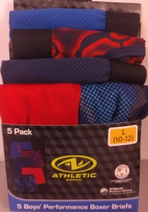 Athletic Works Boys 5 Pack Performance Boxer Briefs Size L(10-12) - New. (62.1) - Picture 1 of 11